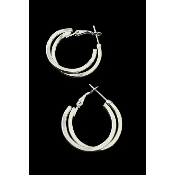 Gümüş Renk 20MM Halka Küpe (Çift)