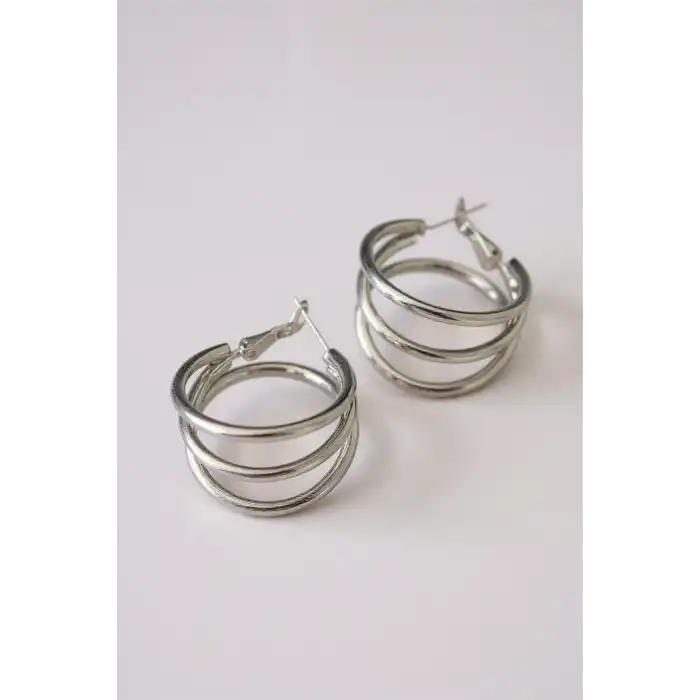 Gümüş Renk 20MM Halka Küpe (Çift)