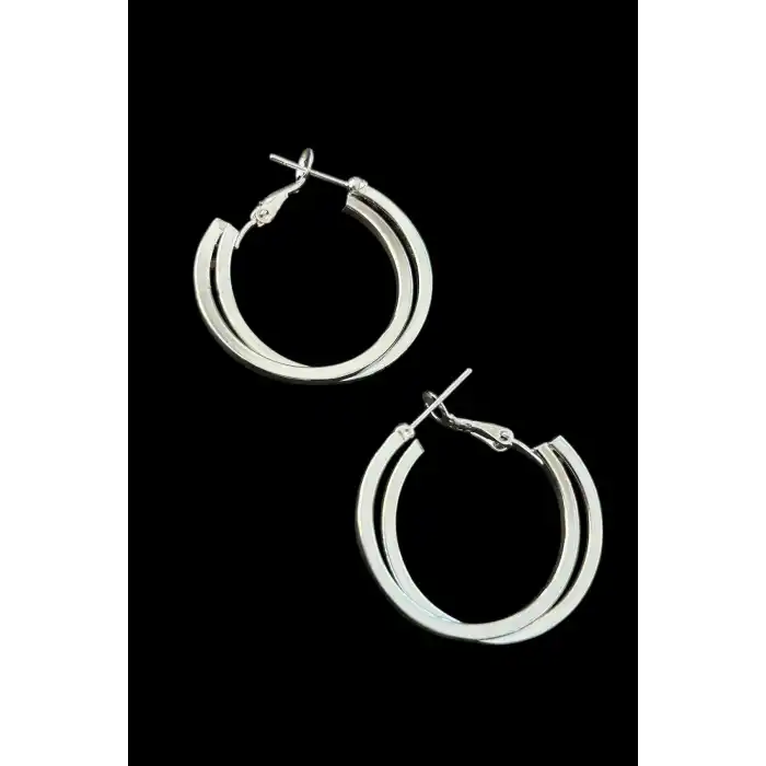 Gümüş Renk 25MM Halka Küpe (Çift)