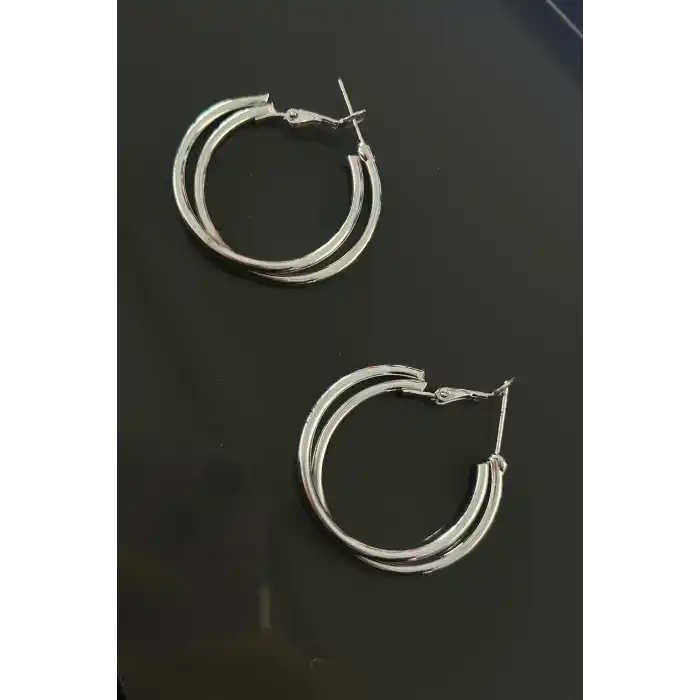 Gümüş Renk 30MM Halka Küpe (Çift)
