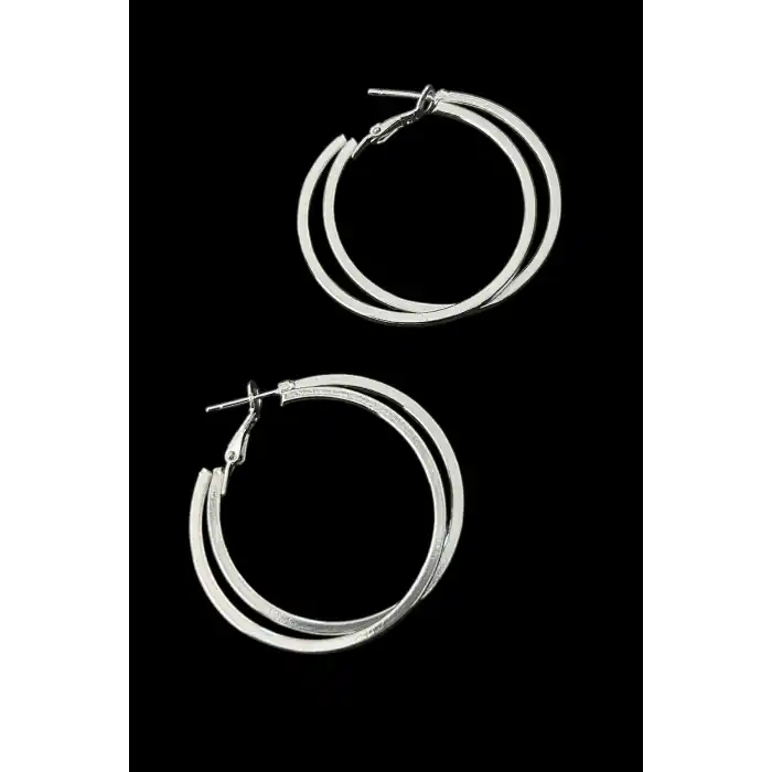 Gümüş Renk 35MM Halka Küpe (Çift)