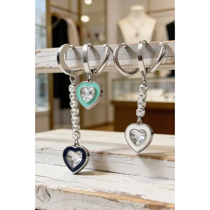 Gümüş Renk 6lı Çelik Küpe Set