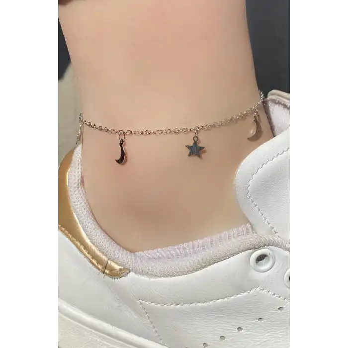 Gümüş Renk Ay Ve Yıldız Figürlü Halhal