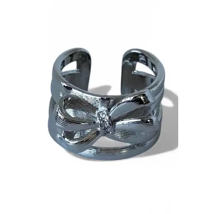 Gümüş Renk  Ayarlanabilir Çelik Yüzük