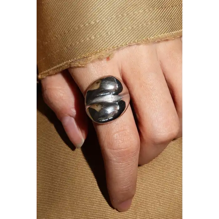 Gümüş Renk Ayarlanabilir Çelik Yüzük