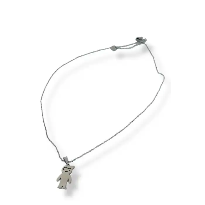 Gümüş Renk Bisisklet Figürlü Çelik Kolye