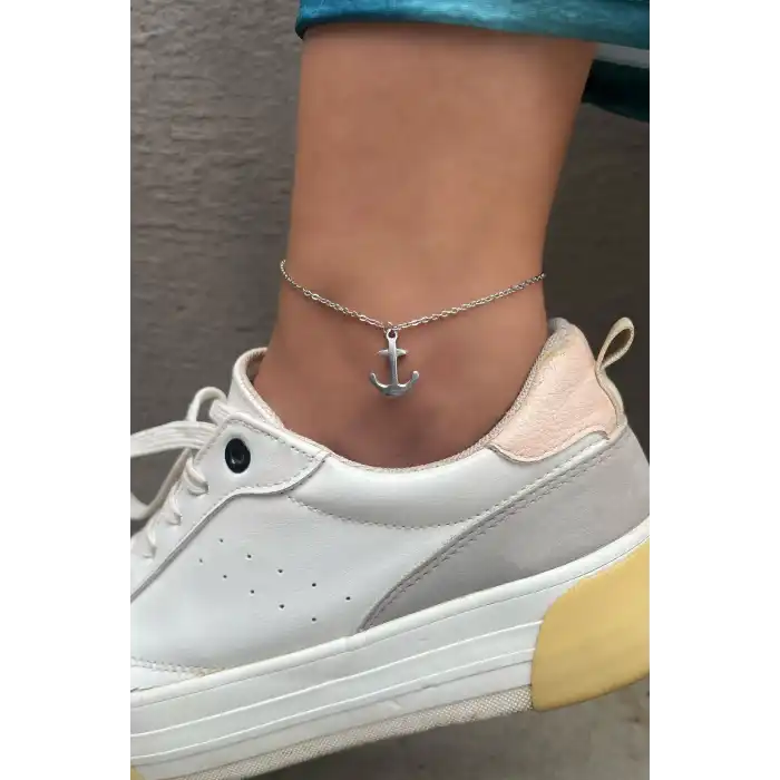 Gümüş Renk Çapa Figürlü Çelik Halhal