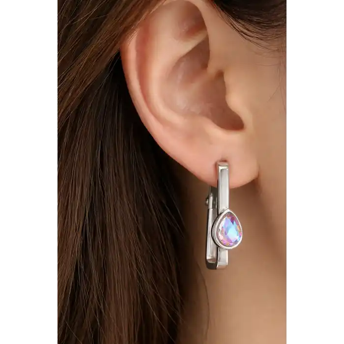 Gümüş Renk Çelik Halka Küpe (Çift)