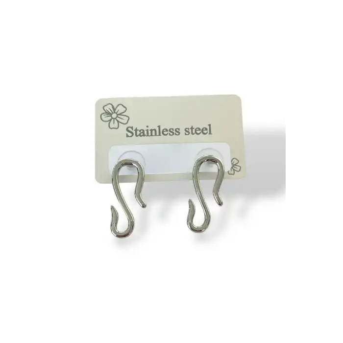 Gümüş Renk Çelik Küpe (Çift)