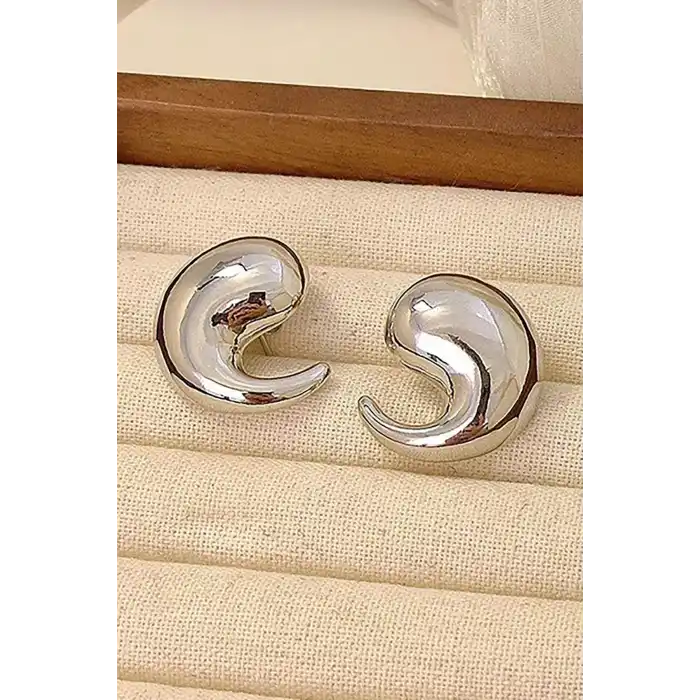 Gümüş Renk Çelik Küpe (Çift)