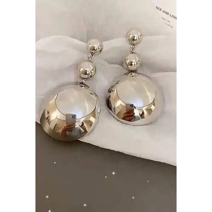 Gümüş Renk Çelik Küpe (Çift)