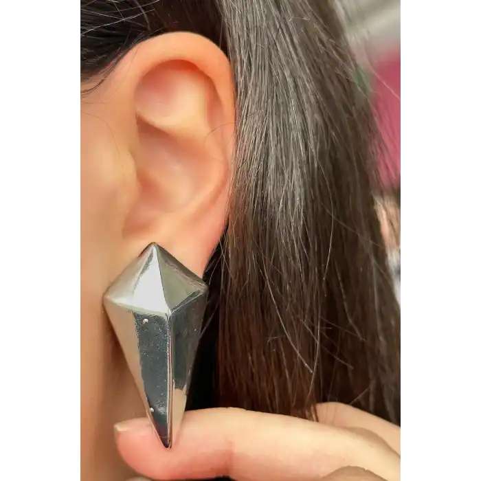 Gümüş Renk Çelik Küpe (Çift)