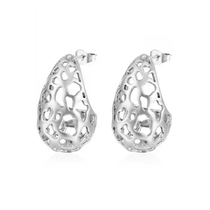 Gümüş Renk Çelik Küpe (Çift)