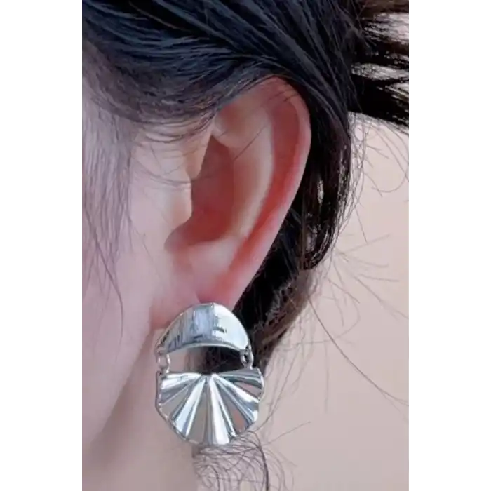 Gümüş Renk Çelik Küpe (Çift)