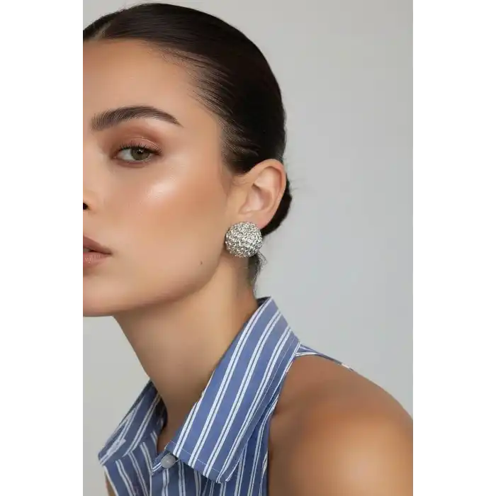 Gümüş Renk Çelik Küpe (Çift)