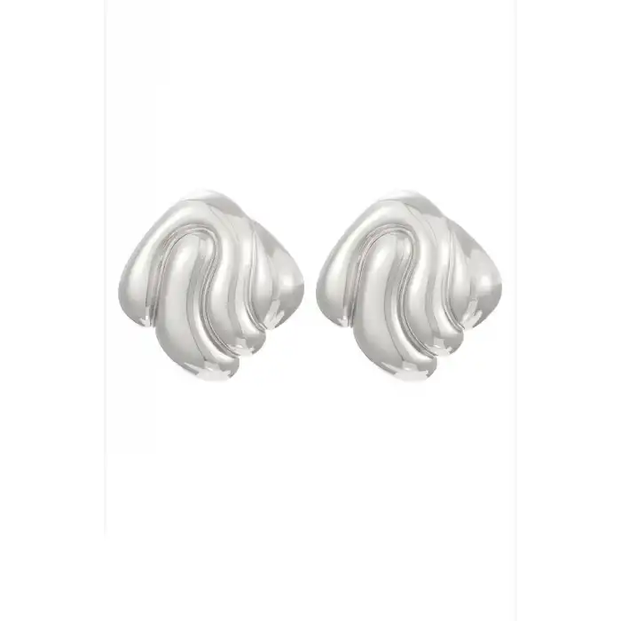 Gümüş Renk Çelik Küpe (Çift)