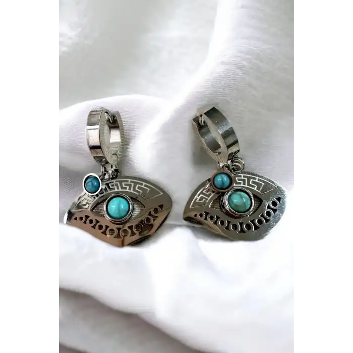 Gümüş Renk Çelik Küpe (Çift)