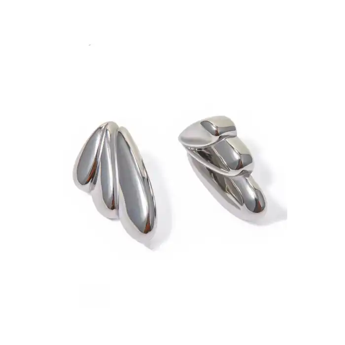 Gümüş Renk Çelik Küpe (Çift)