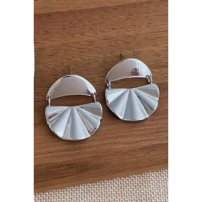 Gümüş Renk Çelik Küpe (Çift)