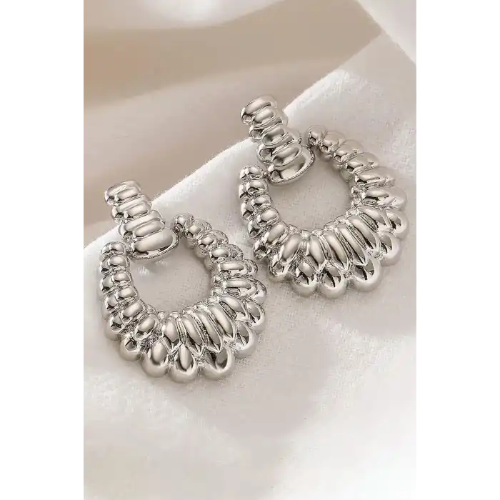 Gümüş Renk Çelik Küpe (Çift)