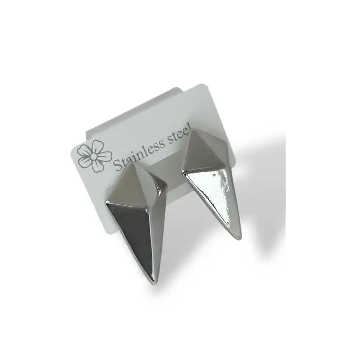 Gümüş Renk Çelik Küpe (Çift)