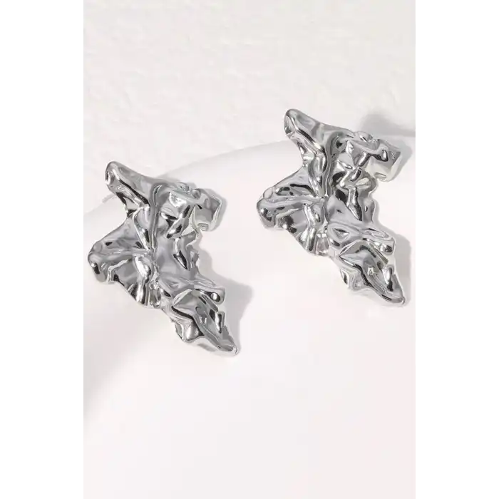 Gümüş Renk Çelik Küpe (Çift)