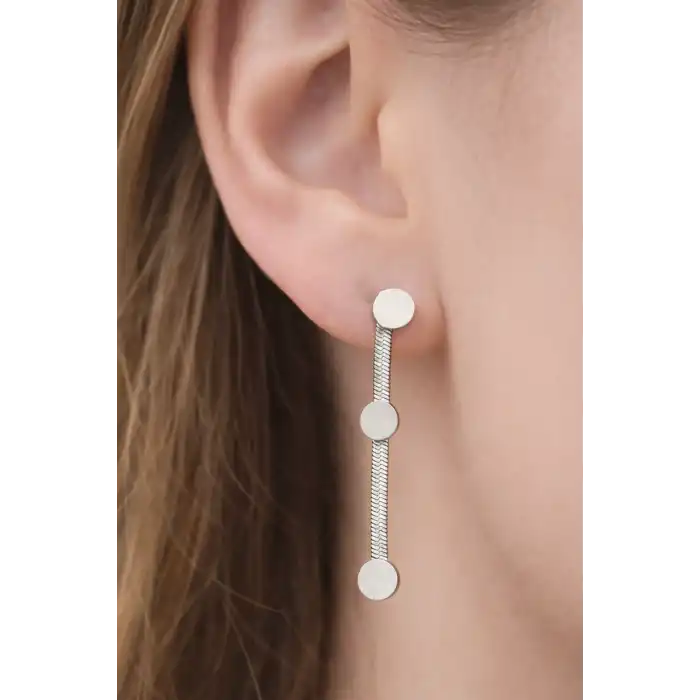 Gümüş Renk Çelik Küpe (Çift)