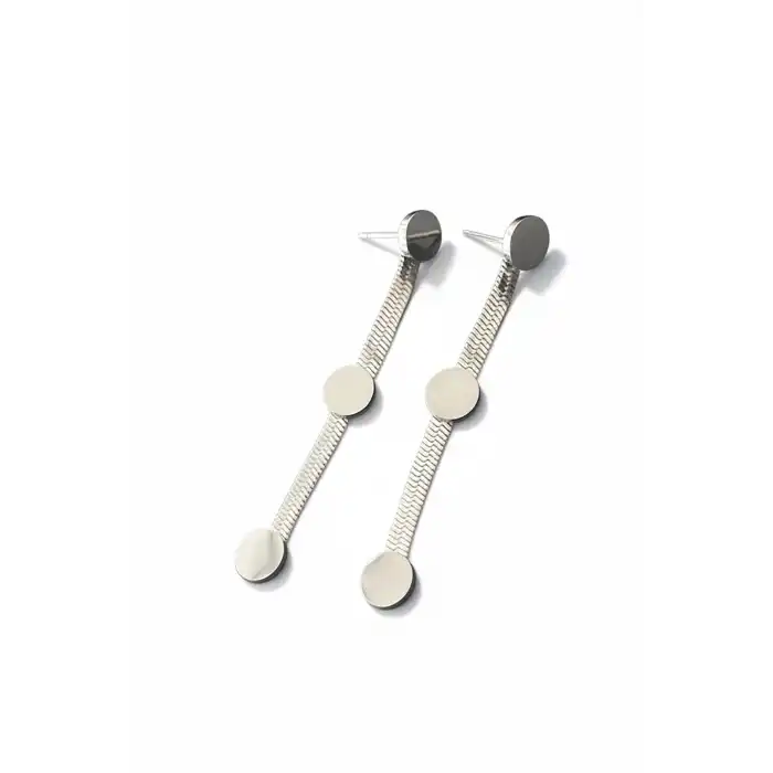 Gümüş Renk Çelik Küpe (Çift)