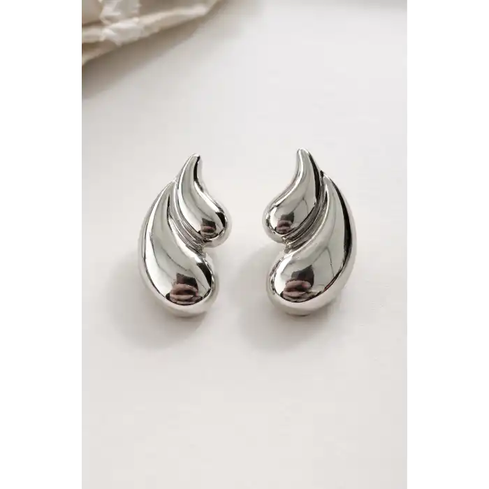 Gümüş Renk Çelik Küpe (Çift)