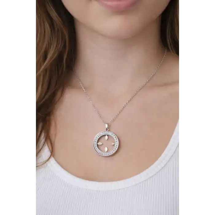 Gümüş Renk Çeyrek Koyulabilen Çelik Kolye