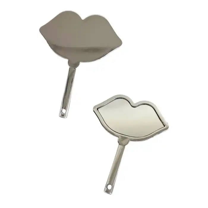 Gümüş Renk Dudak Detaylı El Aynası