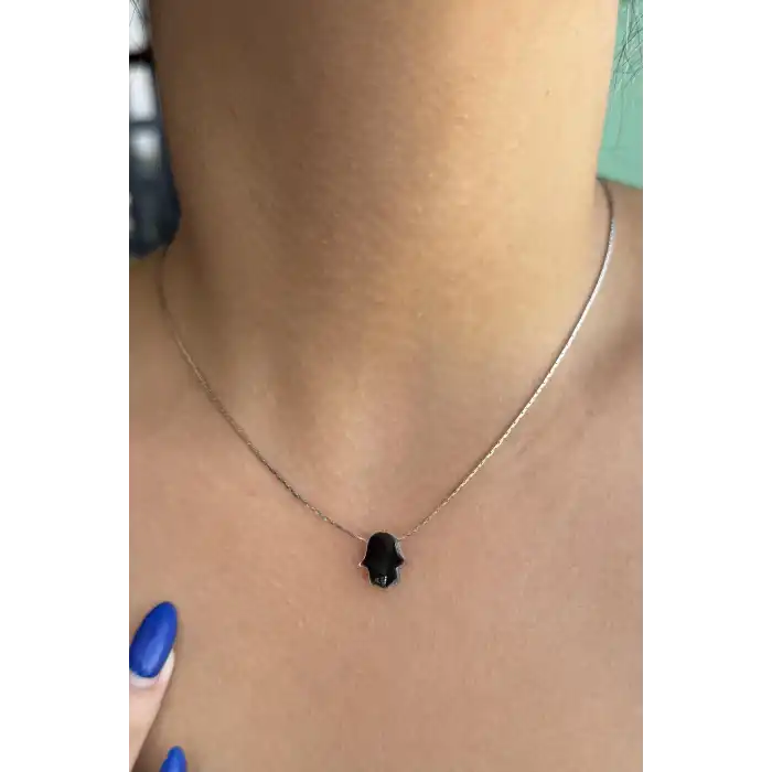 Gümüş Renk El Figürlü Kolye