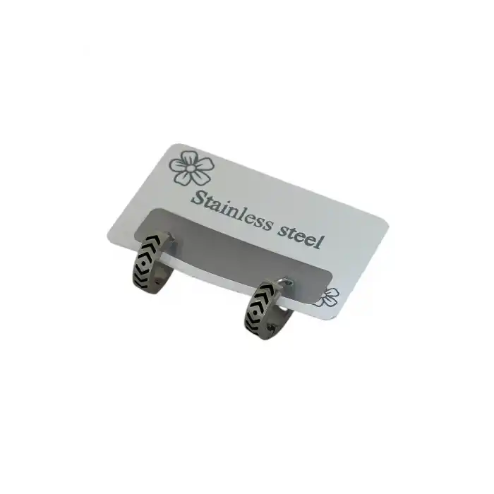 Gümüş Renk Erkek Çelik Küpe (Çift)