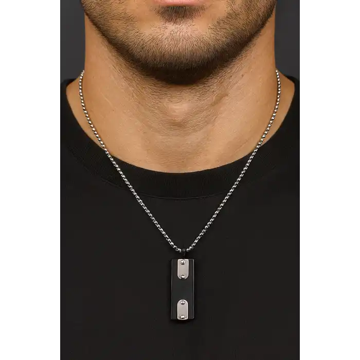 Gümüş Renk Erkek Zincir Çelik Kolye (60cm)