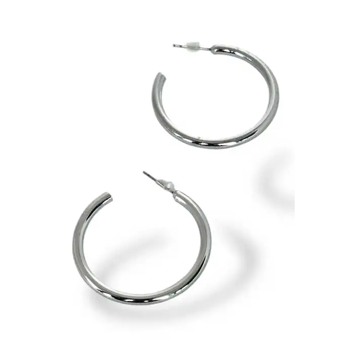 Gümüş Renk Halka Küpe