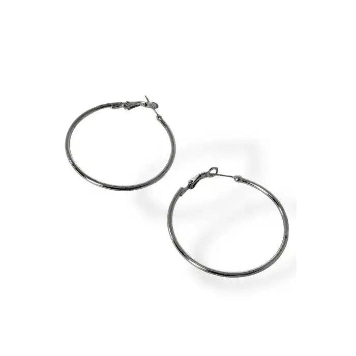 Gümüş Renk Halka Küpe