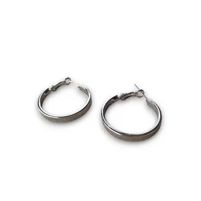 Gümüş Renk Halka Küpe 30MM (Çift)