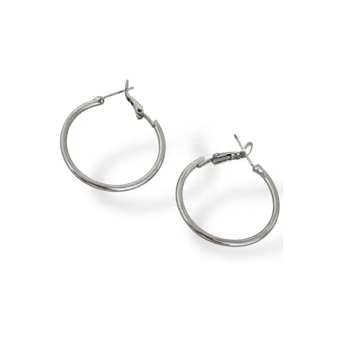 Gümüş Renk Halka Küpe 30MM (Çift)