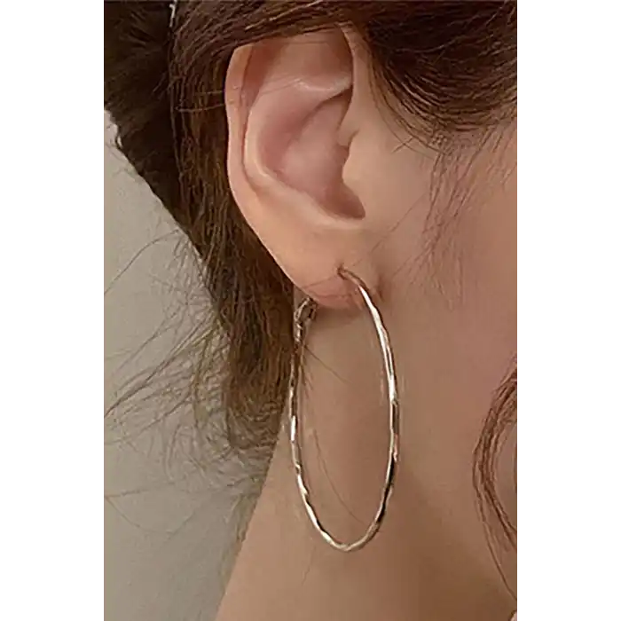 Gümüş Renk Halka Küpe 60MM (Çift)