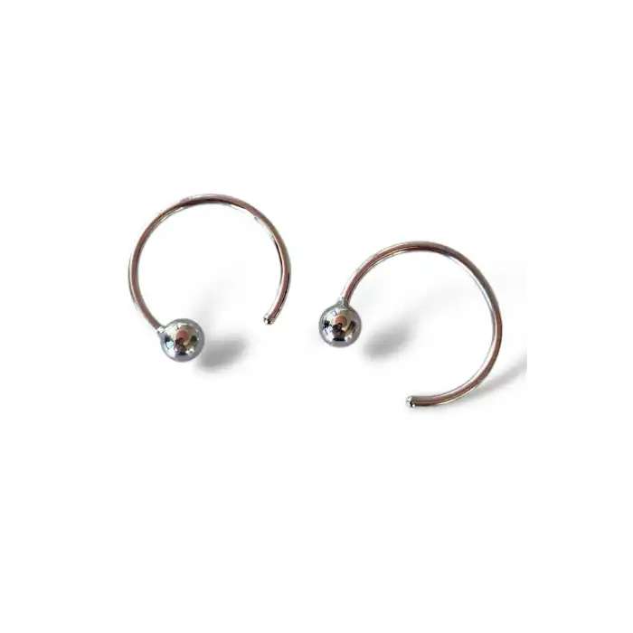 Gümüş Renk Halka Küpe (Çift)