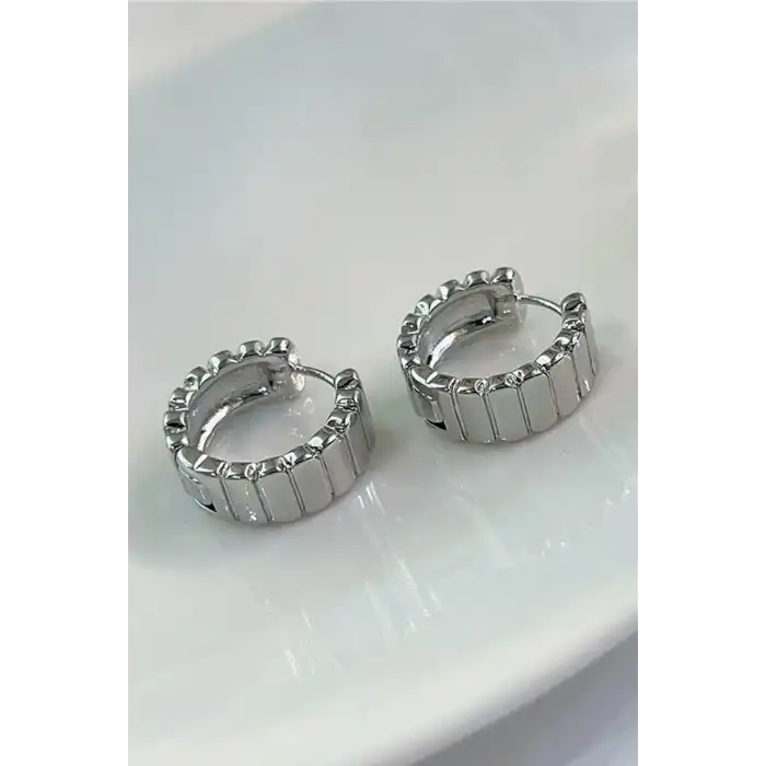 Gümüş Renk Halka Küpe (Çift)