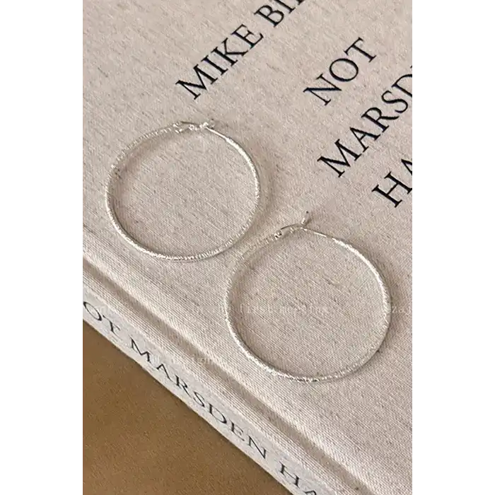 Gümüş Renk Halka Küpe (Çift)