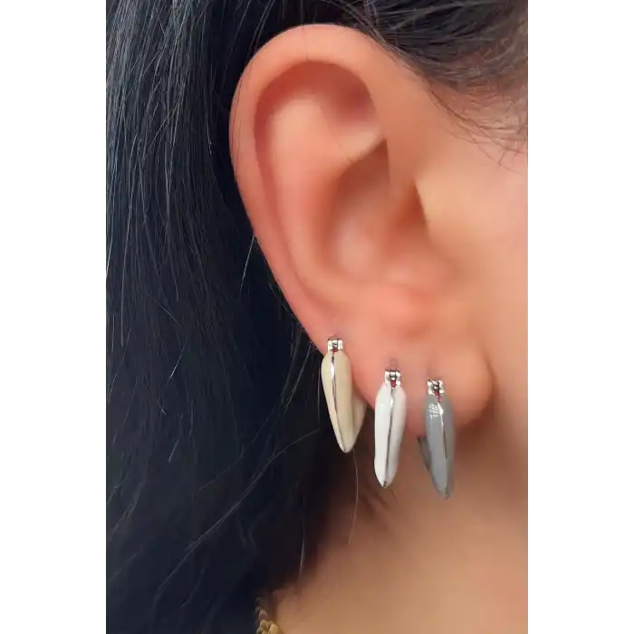 Gümüş Renk Kalp Figürlü 3lü YSX Küpe Set