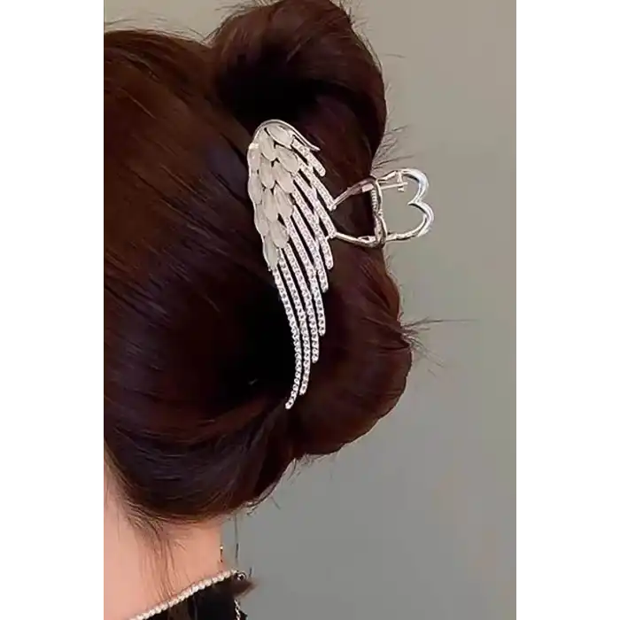 Gümüş Renk Kanat Figürlü Metal Mandal Toka