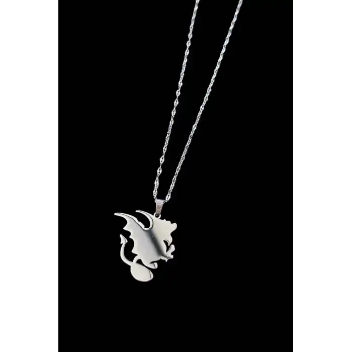 Gümüş Renk Karışık Figürlü Çelik Kolye