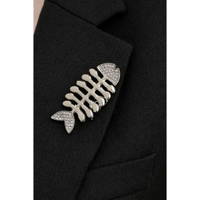 Gümüş Renk Kılçık Figürlü Broş