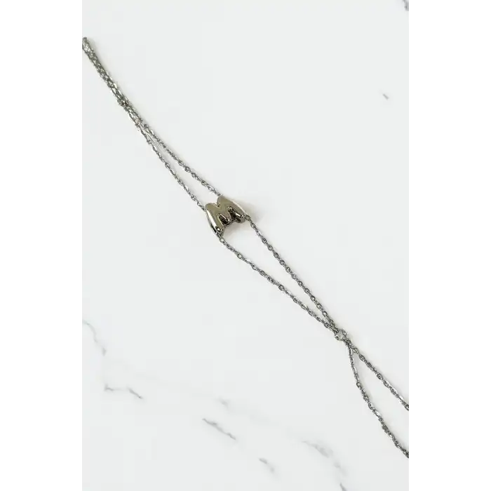 Gümüş Renk M Harf Çelik Şahmeran