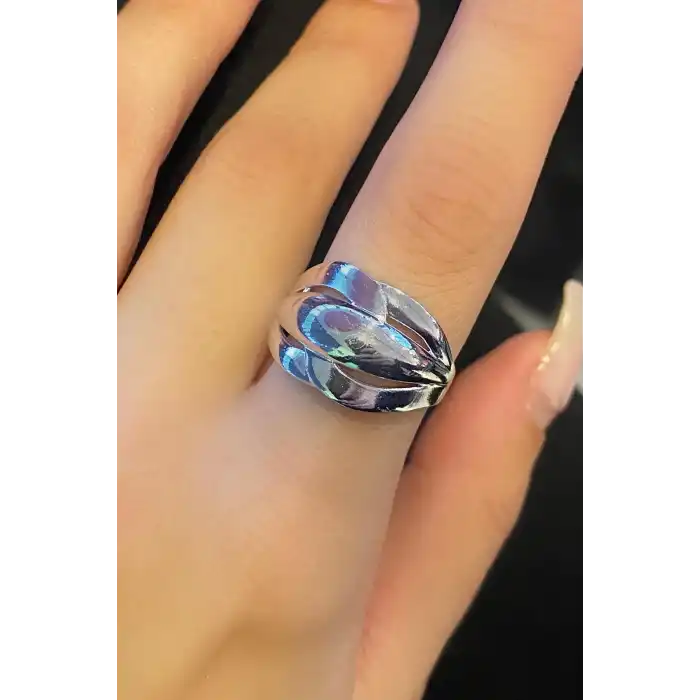 Gümüş Renk Metal Ayarlanabilir Yüzük