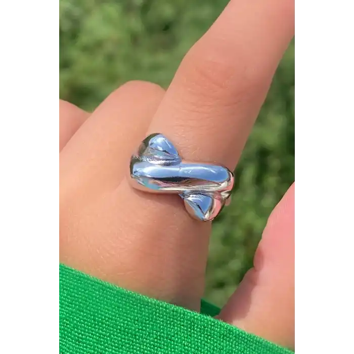 Gümüş Renk Metal Ayarlanabilir Yüzük