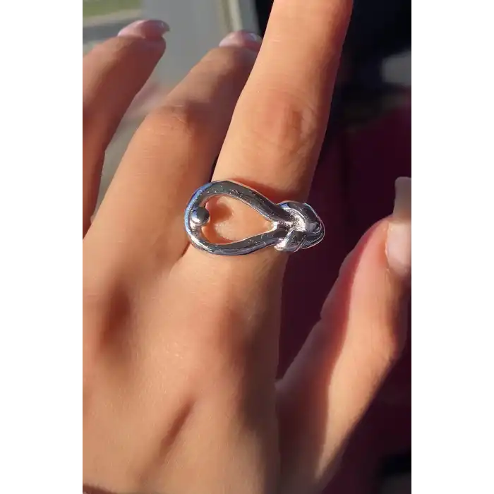 Gümüş Renk Metal Ayarlanabilir Yüzük